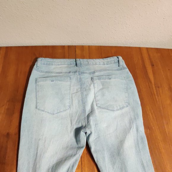 Banjul Boho Bell Bottom Distressed Womens Jeans L - Picture 10 of 11